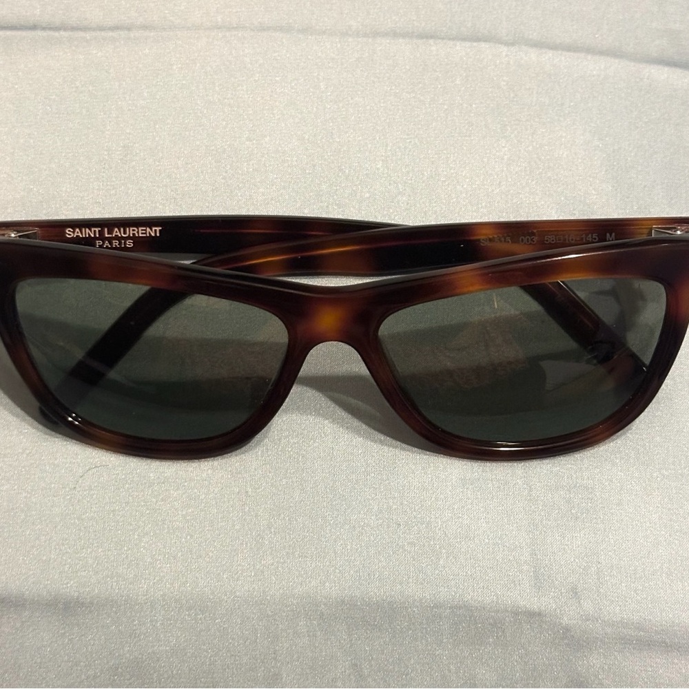 Saint Laurent Tortoise Shell UVA Sunglasses - Picture 3 of 10